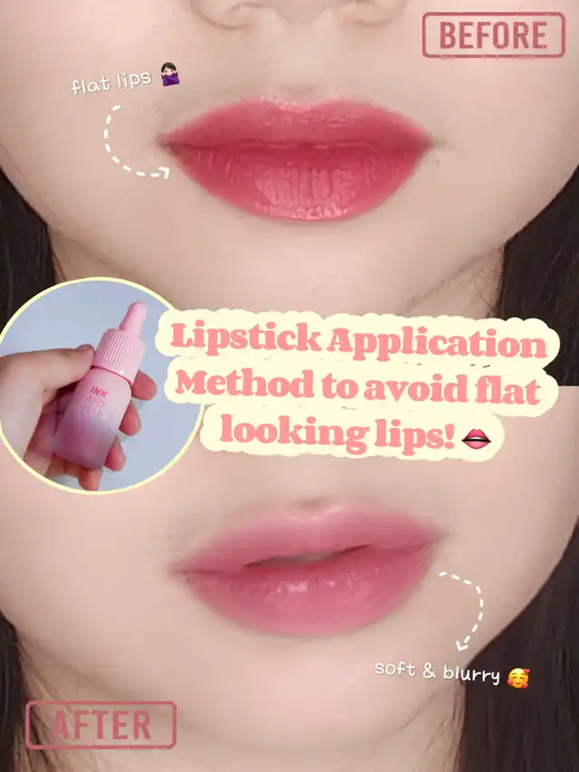 Lipstick Application method to avoid flat lips