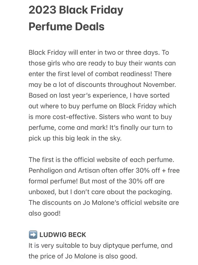 2023 Black Friday Perfume Deals