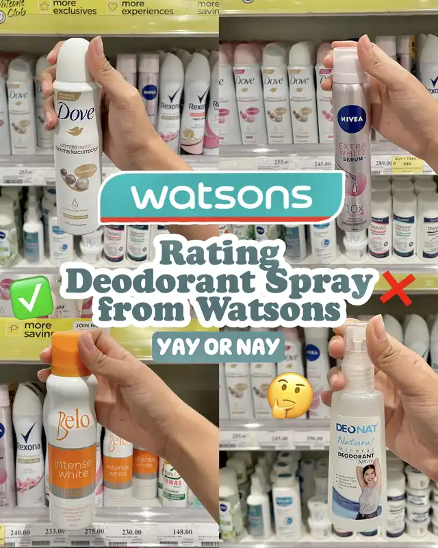 Rating Deodorant Spray in Watsons
