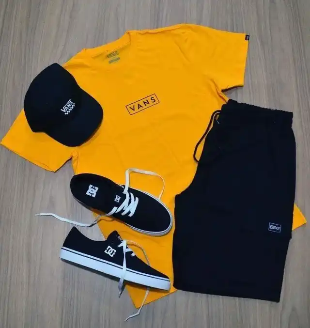 men's outfit with vans